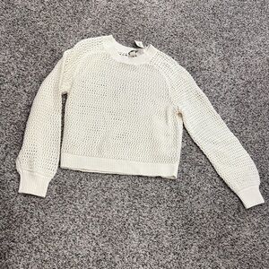 UpWest brand Open Knit Cream Sweater, Small. NWT